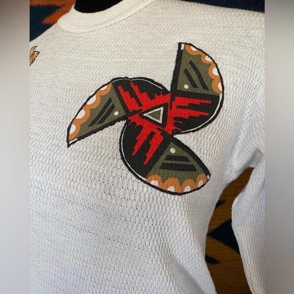 Vintage 80’s Handmade Southwestern Aztec Native Thermal top. - Picture 7 of 14